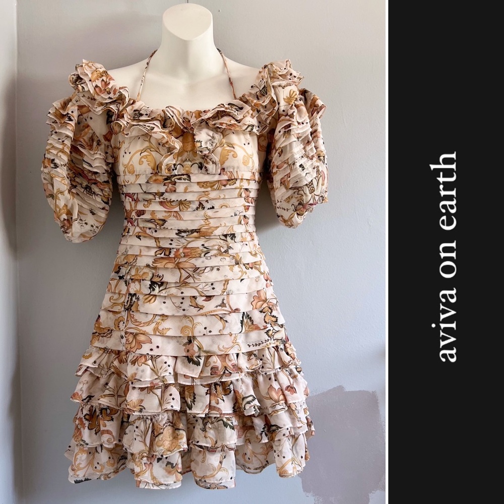 Aviva on Earth Floral Mini Dress in Cream • 24MX/0US